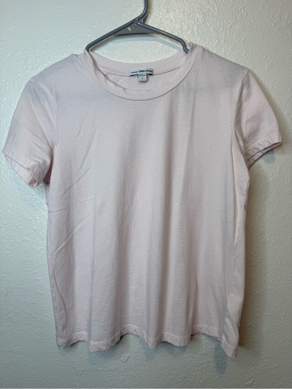 James Perse Standard Blush Powder Baby Pink T-shirt Size 1 Luxury Basic Capsule